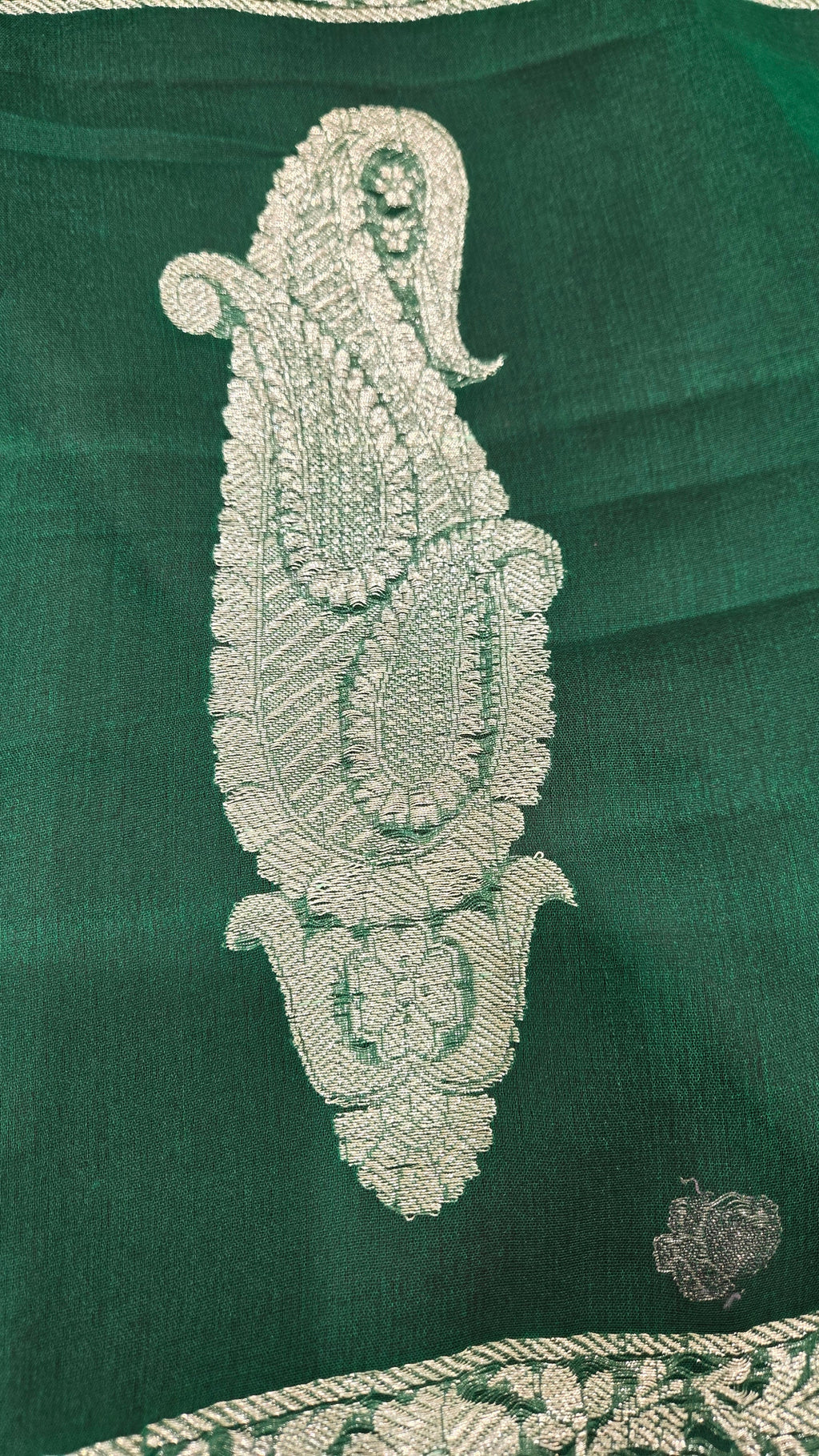 Mehreen Green Chiffon Banarasi Saree