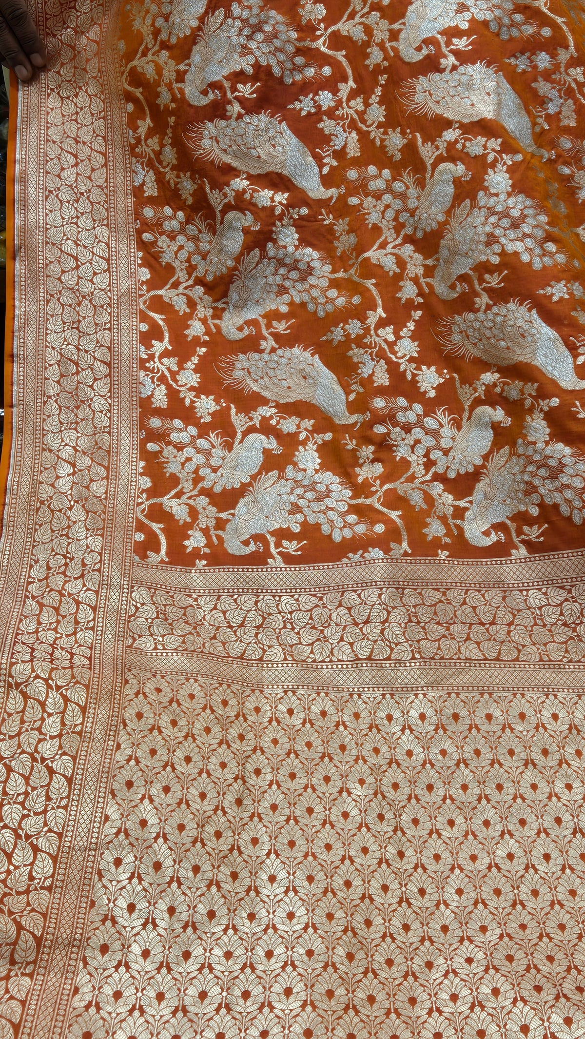 Orange Pure Banarasi Fancy Katan Saree