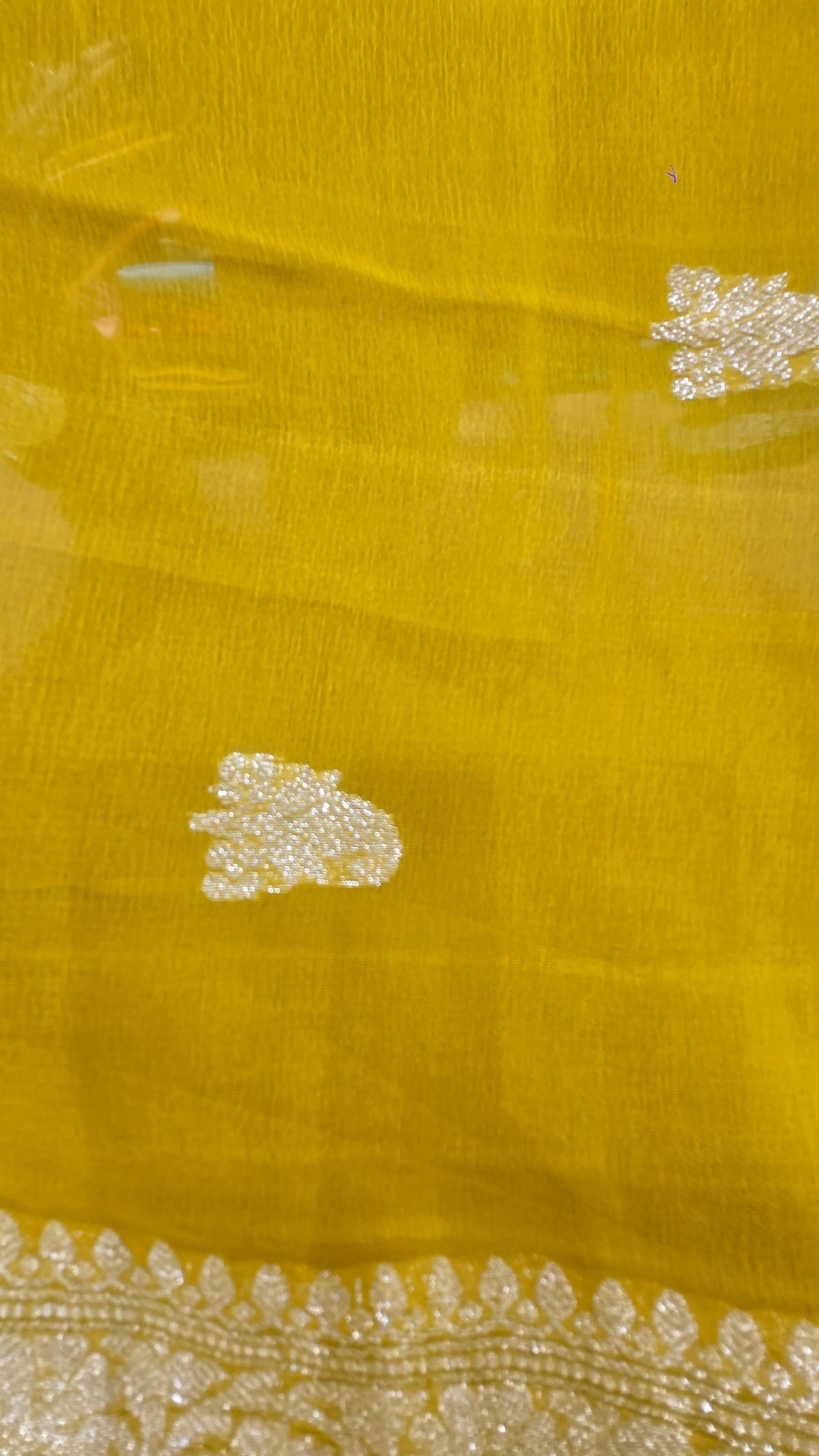 Mehndi Chiffon Banarasi Saree