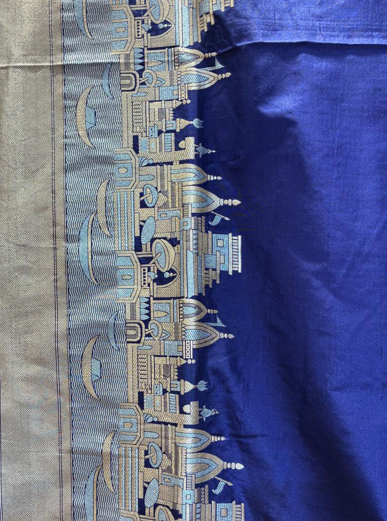 Premium Banarasi Silk Handwoven Saree – 84 Ghats Design