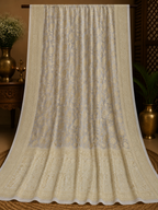 Off White Khaddi Banarasi Georgette Saree