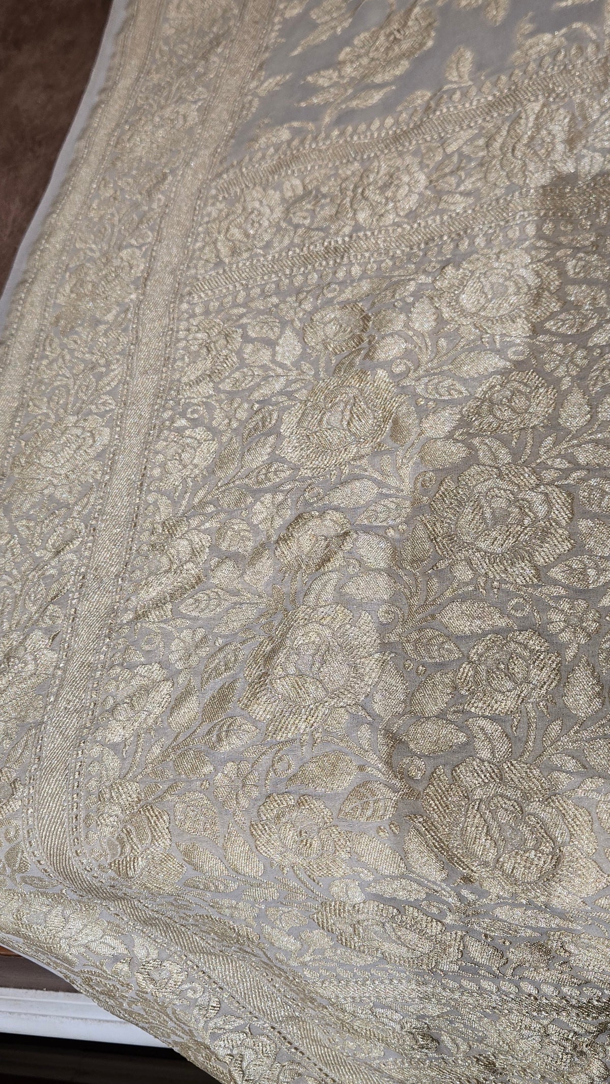 Off White Khaddi Banarasi Georgette Saree