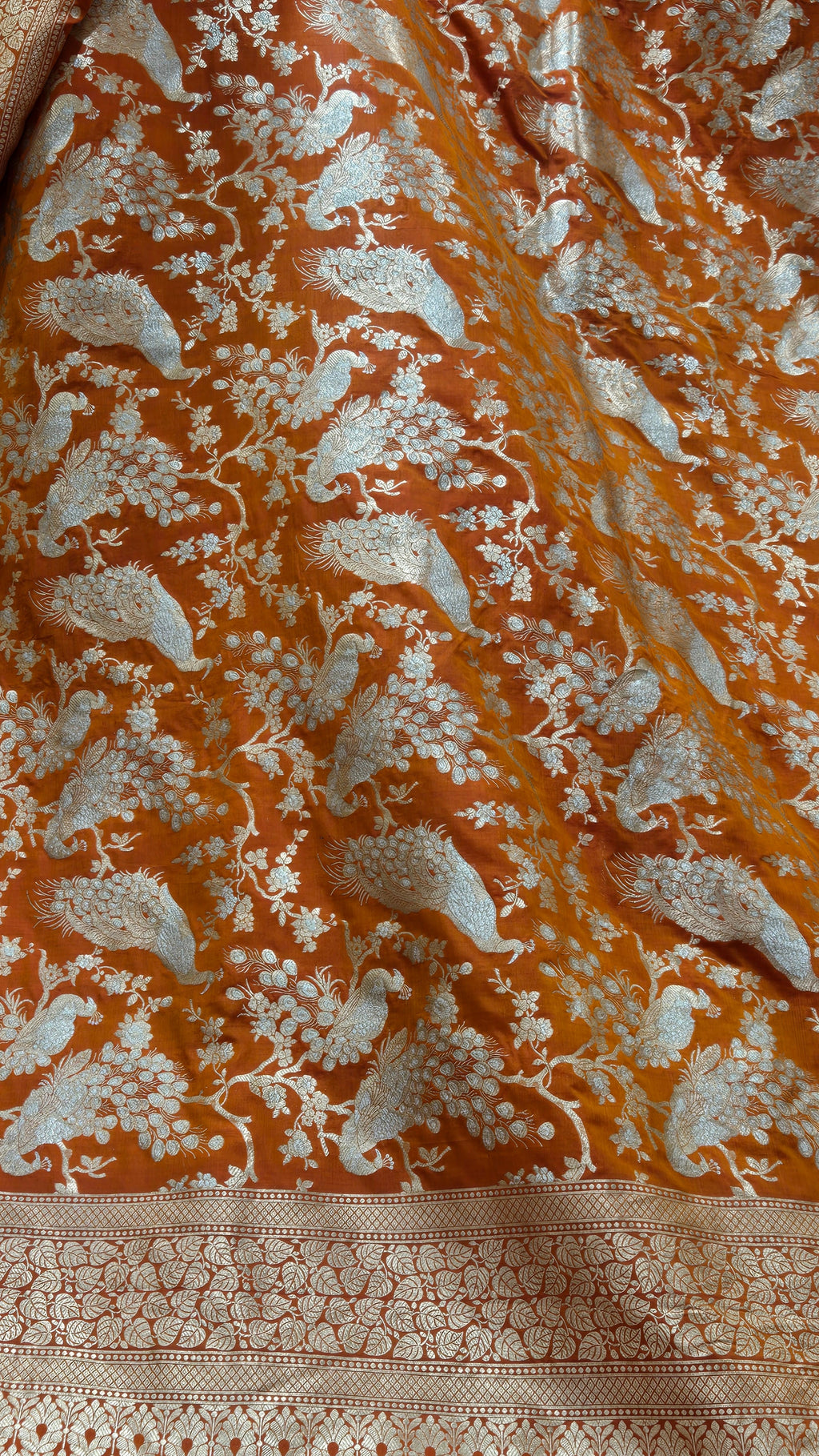 Orange Pure Banarasi Fancy Katan Saree