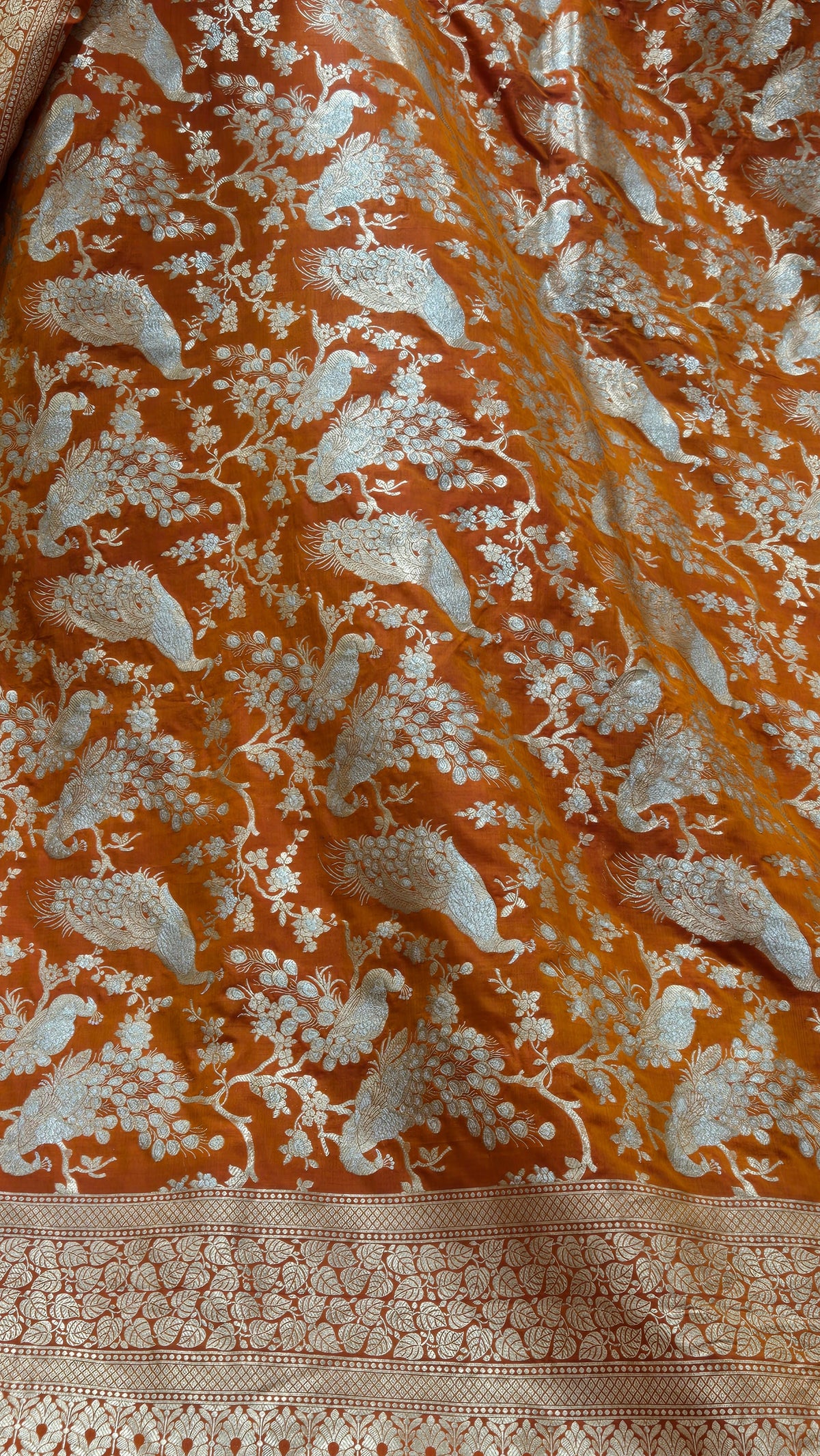 Orange Pure Banarasi Fancy Katan Saree