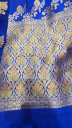 Royal Blue Mango Katan Silk Saree
