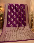 Banarasi Silk Saree with Rich Golden Zari Weaving