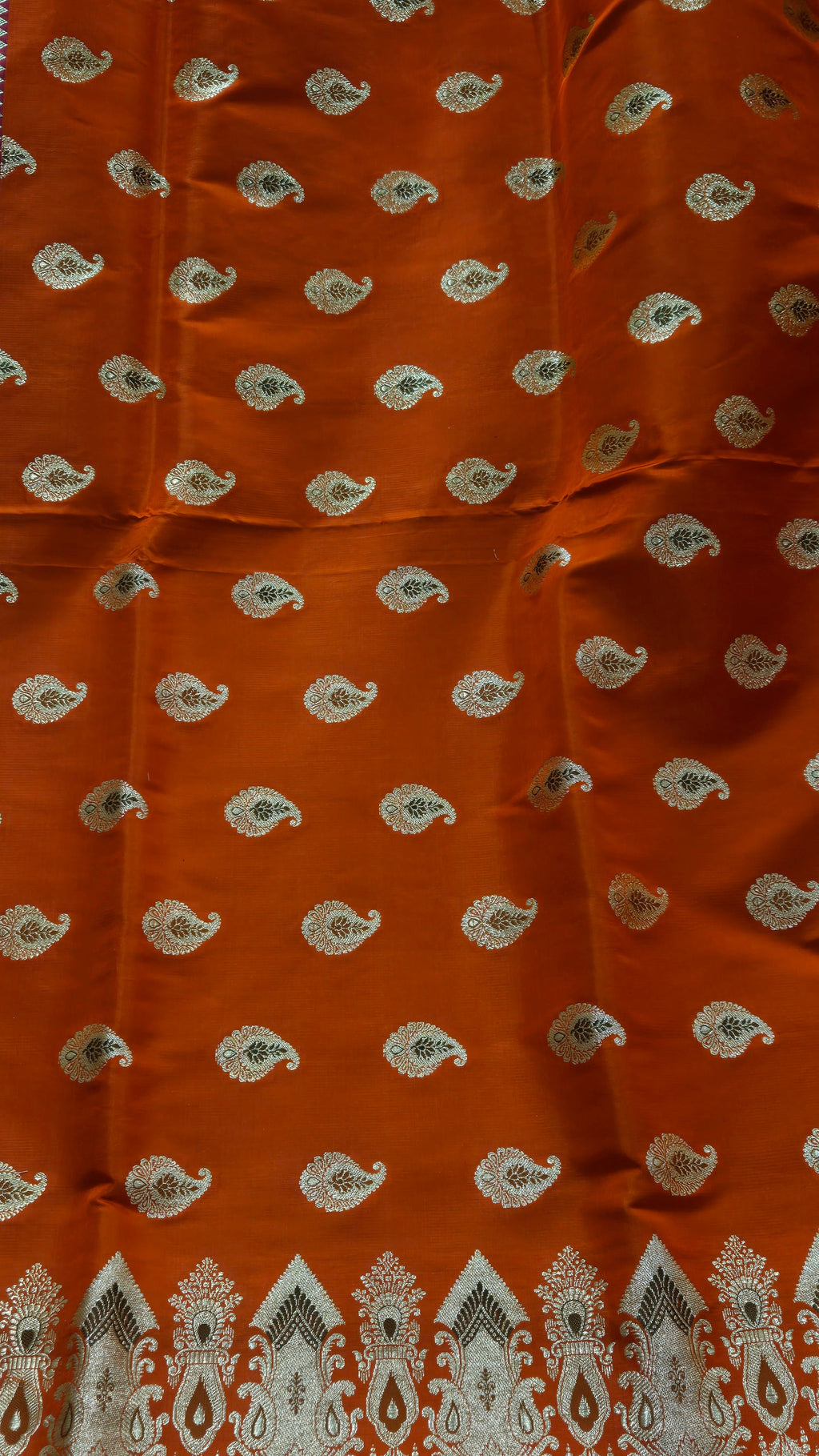 Orange Pure Banarasi Saree