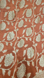 Orange Khaddi Banarasi Georgette Saree