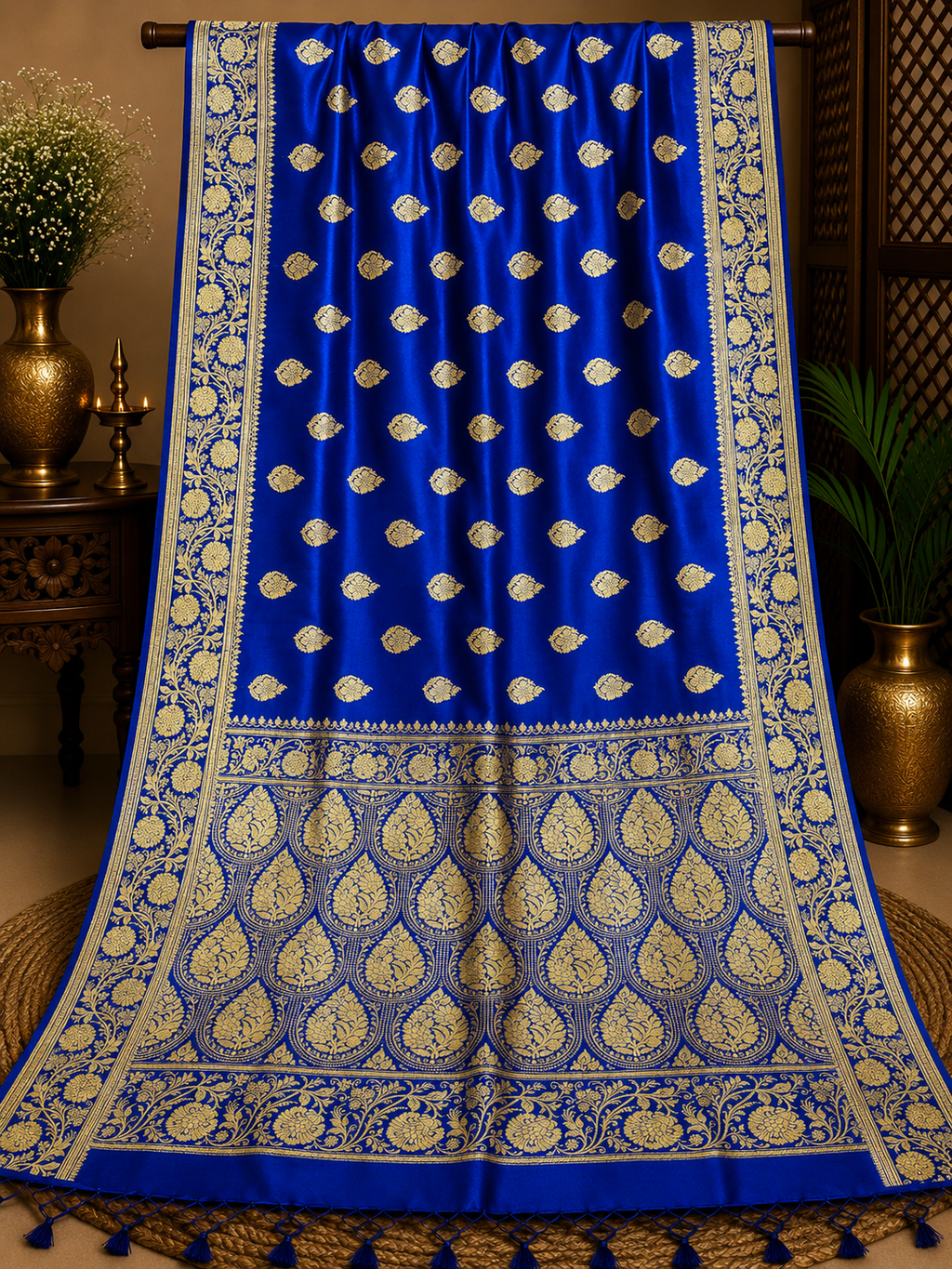 Royal Blue Pure Banarasi Saree