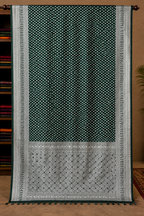 Emerald Green Chiffon Silk Saree with Traditional Buti Weaving