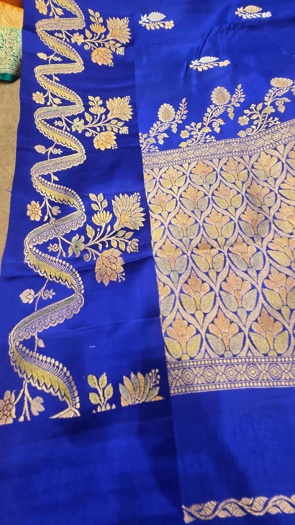 Royal Blue Mango Katan Silk Saree