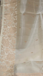 Cream Mango Katan Silk Saree