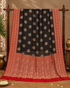 Premium Black Chiffon Saree with Sona Rupa Zari Weaving