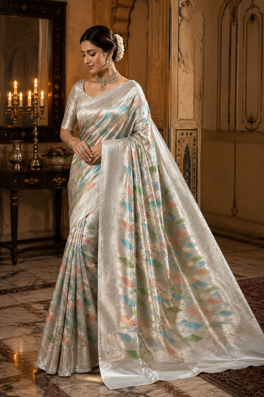 Premium Banarasi Rangkat Silk Handwoven Saree