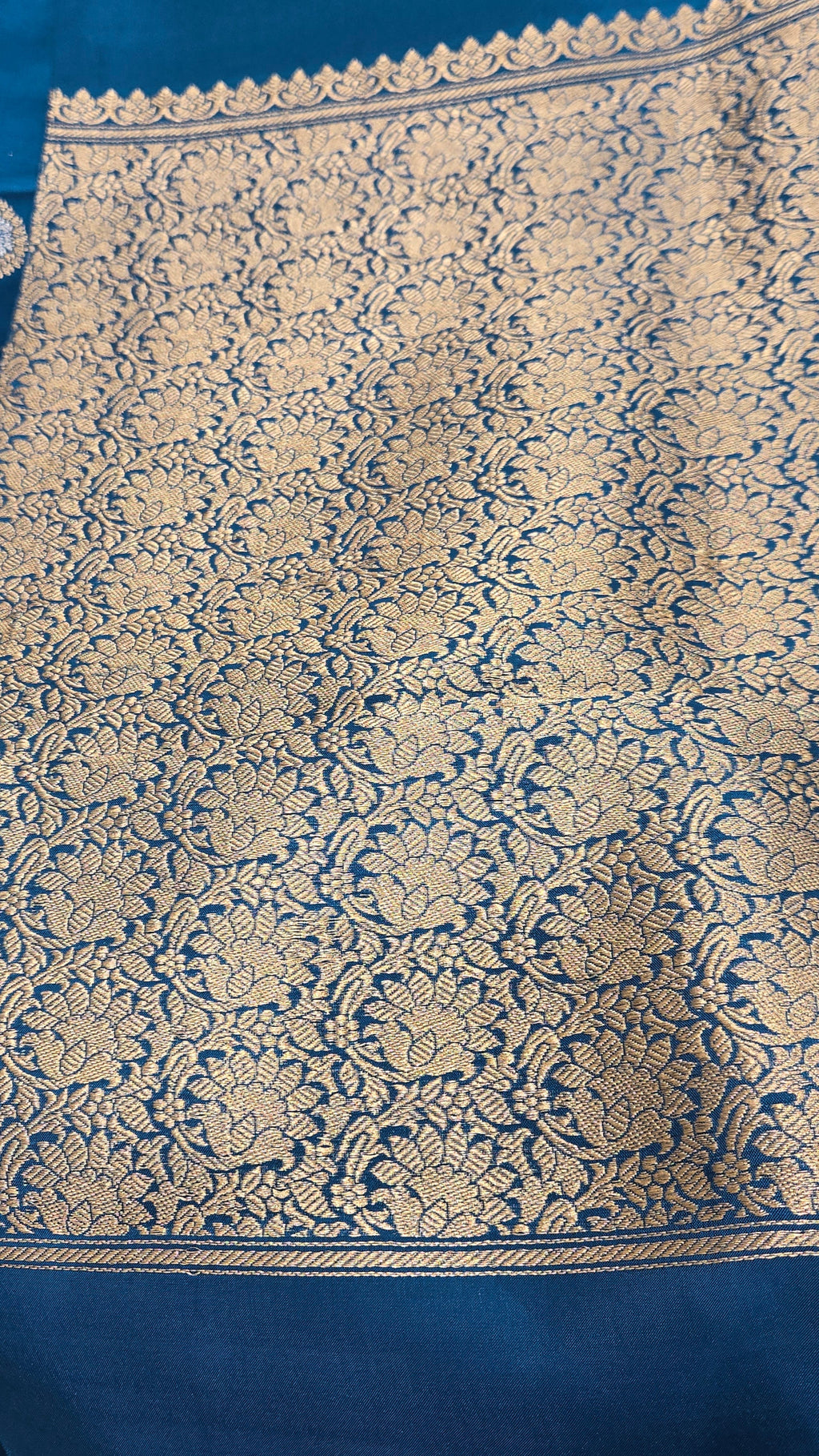 Peacock Blue Mango Katan silk Saree