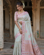 Premium Banarasi Silk Saree with Meenakari Zari Weaving