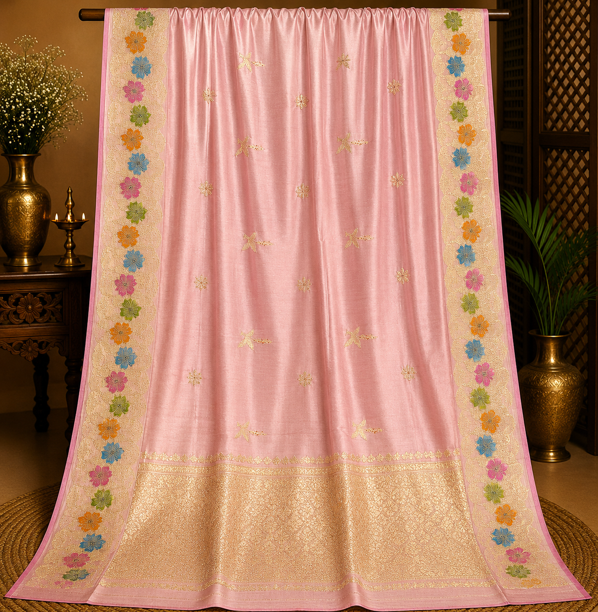 Baby Pink Mango Katan Silk