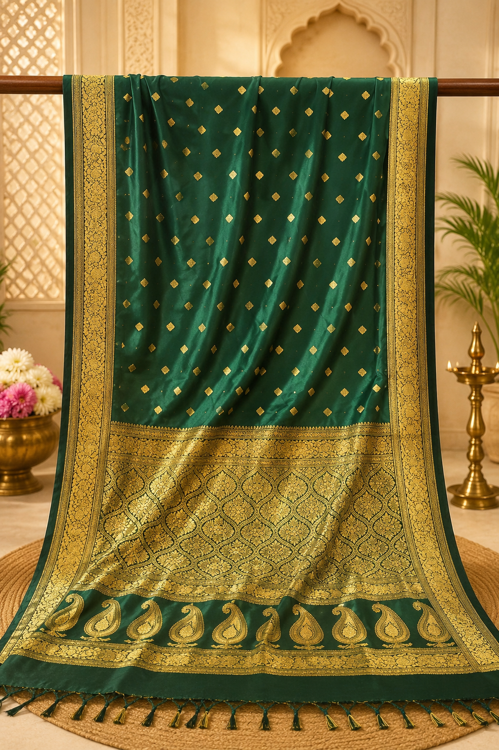 Premium Kanjivaram Saree with Rich Zari Weaving
