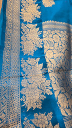 Firozi Mango Katan Silk Saree
