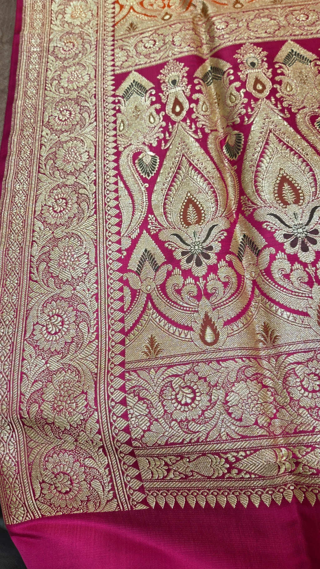 Orange Pure Banarasi Saree