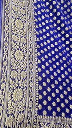 Royal Blue Khaddi Georgette Banarasi Saree